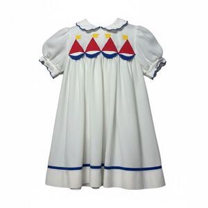 Vintage Disney Winnie The Pooh Fishermancore Sailboat Collared Dress Girl's 4T